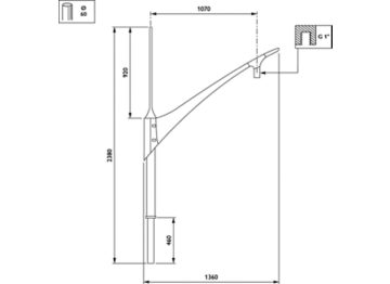   - 1100 mm - 89 mm - 0° - RAL color - 