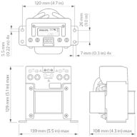 Dimension Drawing (without table) - LCU7720/00 Coded Mains Transformer LL