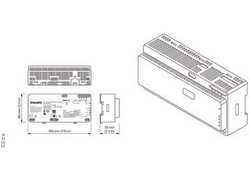 Dimension Drawing (without table) - LFC7710/00 Coded Mains Transmitter