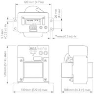 Dimension Drawing (without table) - LCU7725/00 Coded Mains Transformer LN