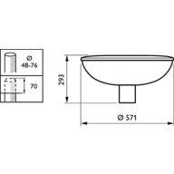 Dimension Drawing (without table) - BDP101 LED60/830 II DM PCC SI CLO-DDF2 6