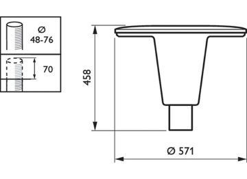 Dimension Drawing (without table) - BDP103 LED20/830 DW PCF SI CLO 62P