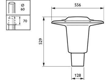 Dimension Drawing (without table) - BDS490 LED80-4S/830 PSU I S GRB GR 60