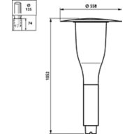 Dimension Drawing (without table) - BDS651 LED20-4S/740 I MDS CLO D9 STD 60