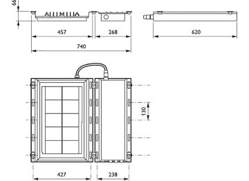  FLOWSTAR LARGE - LED module 70000 lm - LED - Power supply unit with DALI interface - Distribution symmetrical medium 11 - Flat glass - 148° x 148° - DALI - Suspension set simple, standard