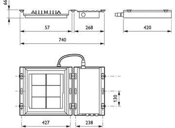  FLOWSTAR MEDIUM - LED module 42000 lm - LED - Power supply unit with DALI interface - Distribution symmetrical medium 11 - Flat glass - 148° x 148° - DALI - Suspension set simple, standard