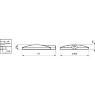 Dimension Drawing (without table) - BRP531 LED120-4S/830 II DM50 D9 SRG10 AL