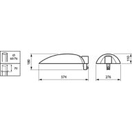 Dimension Drawing (without table) - BPP435 LED65-/740 II DM12 GR CLO SRT SRB