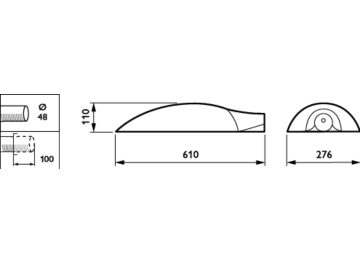 Dimension Drawing (without table) - BRP435 LED35-/830 II DM50 SI MSP SRT SRB