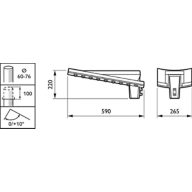 Dimension Drawing (without table) - BPP616 LED12/740 PSU SRN CLO 76P