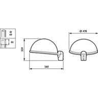 Dimension Drawing (without table) - BRP775 LED16-4S/740 PSD DW50 PGR BK D9