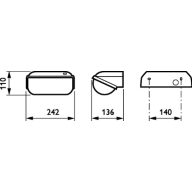 Dimension Drawing (without table) - BWC110 LED9-/830 PSU II WH