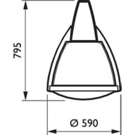  Metronomis 1 LED Bordeaux - LED module 6000 lm - 830 warm white - Safety class I - Metronomis distribution wide - Polycarbonate bowl/cover - Gray - Luminaire surge protection level until 6 kV differential mode and 8 kV common mode - Spigot for diameter 60 mm