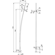 Dimension Drawing (without table) - YHB709 CUR 8000 SPK 2xHOLE-M8-80 RAL