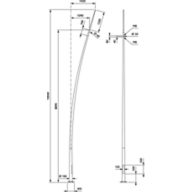 Dimension Drawing (without table) - YHB709 CUR 8000 SPK 2xHOLE-M10-60 RAL