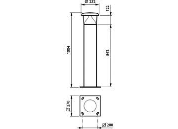 Dimension Drawing (without table) - BCB500 LED56-4S/740 S DGR