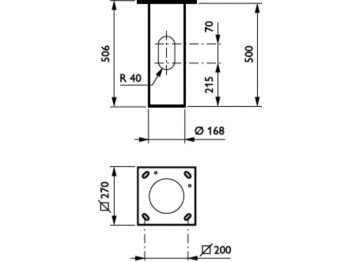Dimension Drawing (without table) - ZCB500 TUBE L500