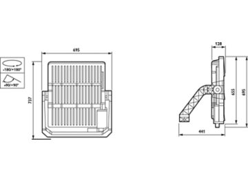 Dimension Drawing (without table) - BVP528 2470/730 BV A35-NB D9 T35 OUT LO