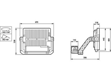 Dimension Drawing (without table) - BVP518 1720/757 HGB A35-WB D9 T35 OUT