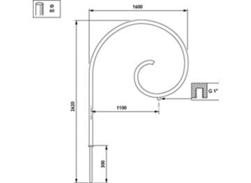  - 1000 mm - 60 mm - 0° - RAL color - 