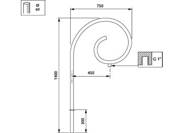   - 450 mm - 60 mm - 0° - RAL color - 