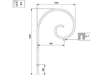   - 750 mm - 60 mm - 0° - RAL color - 