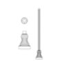 4" Flat Fluted Round Aluminum Pole with P2000 Series Base