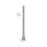 5" Flat Fluted Round Aluminum Pole with P2000 Series Base