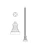 5" Flat Fluted Round Aluminum Pole with P2100 Series Base