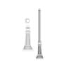 4" Fluted Round Aluminum Pole with P2500 Series Base and Fluted Round Cover