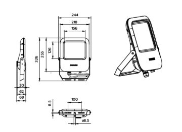 Dimension Drawing (without table) - BVP331 LED50 MCT 35W A