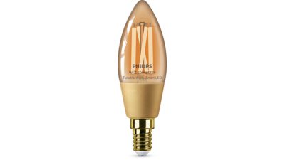 Okos LED Filament Candle, borostyánsárga, 4,9 W (25 W-tal egyenértékű), C35, E14