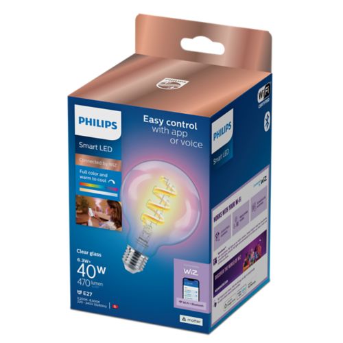 Smarte LED Filament-Lampe, transparent, 40 W G95 E27 8720169165793 