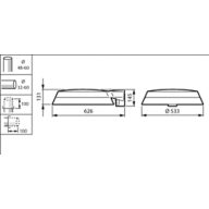 Dimension Drawing (without table) - BDP266 LED109-4S/740 II DM10 CLO SRT SRB