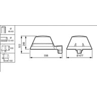 Dimension Drawing (without table) - BDP267 LED24-4S/740 II DM33 CLO SRT SRB