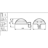 Dimension Drawing (without table) - BDP268 LED74-4S/830 DW10 CLO SRT SRB 76A
