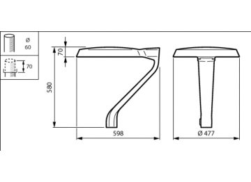 Dimension Drawing (without table) - BDP270 LED69-4S/740 PSDD II DM10 DGR DF2