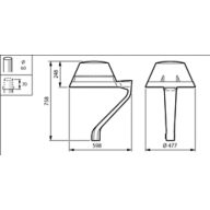Dimension Drawing (without table) - BDP272 LED24-4S/740 II DM33 CLO SRT SRB