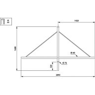  CARAVELLE BRACKETS - Pole-mounting bracket 2 arms 180° - 1400 mm - 60 mm - 0° - RAL color - Mounting device diameter 60 mm