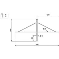  CARAVELLE LOW BRACKETS - Pole-mounting bracket 2 arms 180° - 1200 mm - 60 mm - 0° - RAL color - Mounting device diameter 60 mm