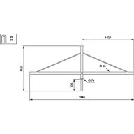  CARAVELLE LOW BRACKETS - Pole-mounting bracket 1 arm - 1400 mm - 60 mm - 0° - RAL color - Mounting device diameter 60 mm