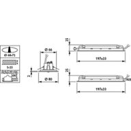 Dimension Drawing (without table) - EM120B LED2S EL3 SELF-TEST WH