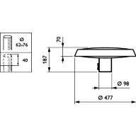 Dimension Drawing (without table) - BDP260 LED35-4S/830 DW50 62P