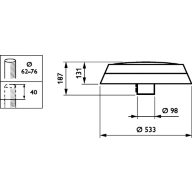Dimension Drawing (without table) - BDP261 LED50-4S/740 DS50 CLO DDF2 62P