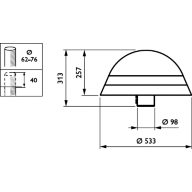 Dimension Drawing (without table) - BDP262 LED59-4S/830 II DW50 DR CLO LS-6