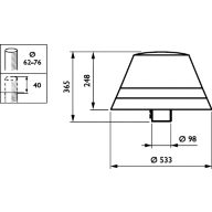 Dimension Drawing (without table) - BDP263 LED30-4S/740 DW50 CLO-DDF1 62P DR