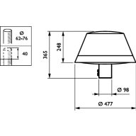 Dimension Drawing (without table) - BDP263 LED74-4S/830 DW10 CLO SRTB 62P