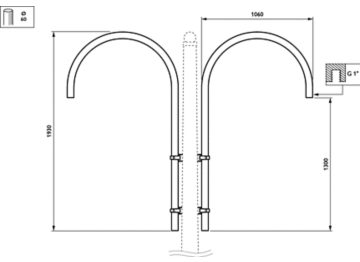   - 1000 mm - 60 mm - 0° - RAL color - 