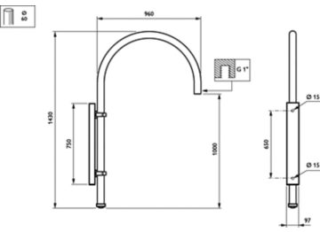   - 880 mm - 60 mm - 0° - RAL color - 