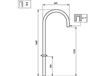   - 630 mm - 89 mm - 0° - RAL color - 